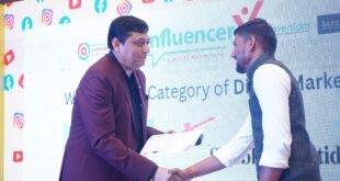 Shubham Patidar Wins Top Honors in Digital Marketing at Influencer X Award Show 2023.