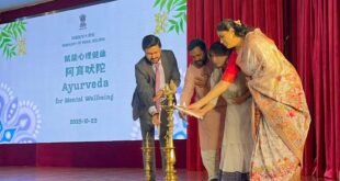 Chinese health practitioners embraced Ayurveda at the Indian Embassy workshop in Beijing, led by Dr. Dhanwantari Jha and Dr. Nidhi Jha, promoting global mental wellness.
