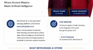 Retrograde Launches AI Vedic Astrology Platform Built by Bangalore Student & Anand Vadakepat